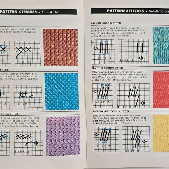 1974 Coats And Clark Book Number 2268 Needlepoint Stitches - Picture 4 of 6